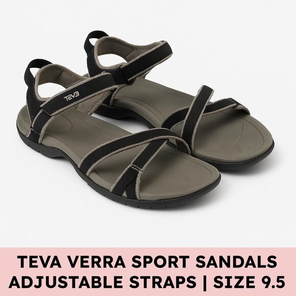 Teva Shoes - Teva Verra Womens Adjustable Strap Sport Sandals Black Gray Comfort 9.5 Gorpcore